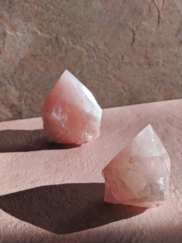 Rose Quartz Cut Base Polished Points