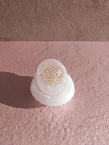 Rose Quartz + Selenite Meditation Set